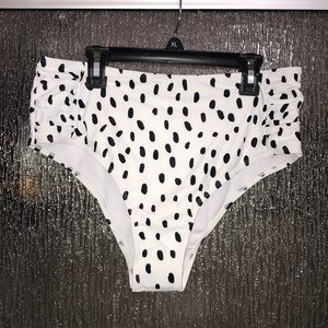 SHEIN High Waisted Dalmatian Print Swim Bottoms